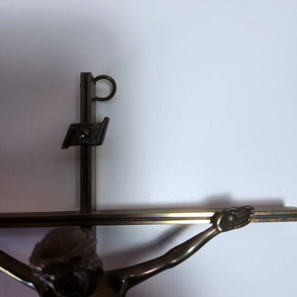 Vintage Metal Crucifix 11 3/4" Wall Hanging Jesus Religious Home Decor - Picture 6 of 7